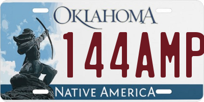 OK license plate 144AMP