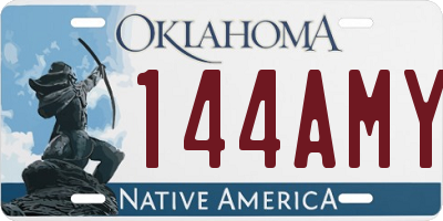 OK license plate 144AMY