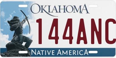 OK license plate 144ANC