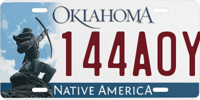 OK license plate 144AOY