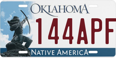 OK license plate 144APF