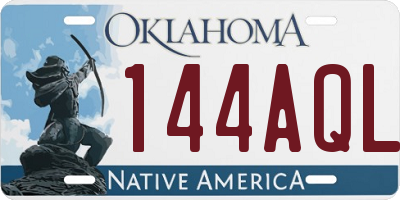 OK license plate 144AQL