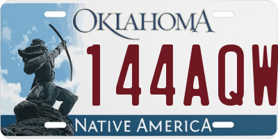 OK license plate 144AQW