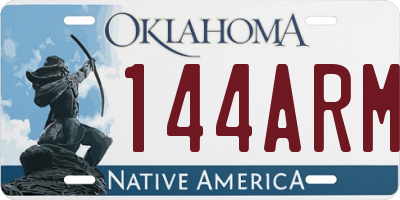 OK license plate 144ARM