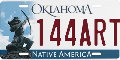 OK license plate 144ART