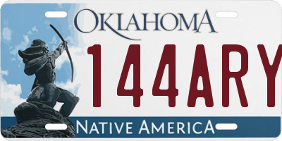 OK license plate 144ARY