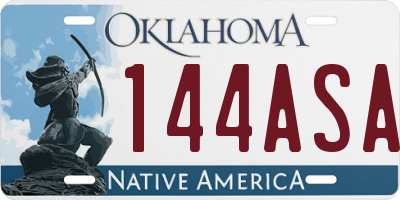 OK license plate 144ASA