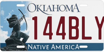OK license plate 144BLY