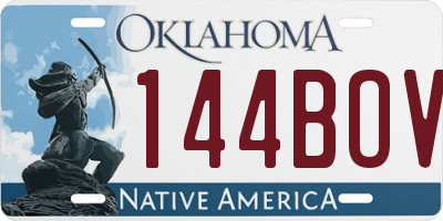 OK license plate 144BOV