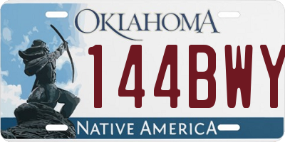 OK license plate 144BWY