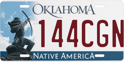 OK license plate 144CGN