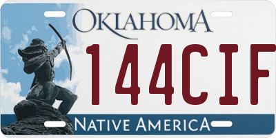OK license plate 144CIF