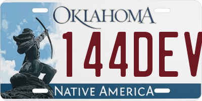 OK license plate 144DEV
