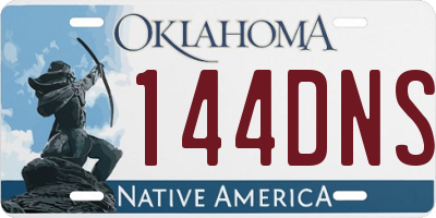 OK license plate 144DNS