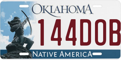 OK license plate 144DOB