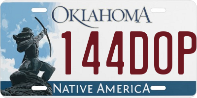OK license plate 144DOP
