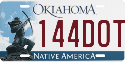 OK license plate 144DOT