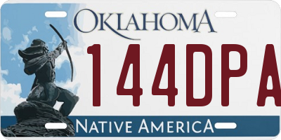 OK license plate 144DPA