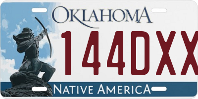 OK license plate 144DXX