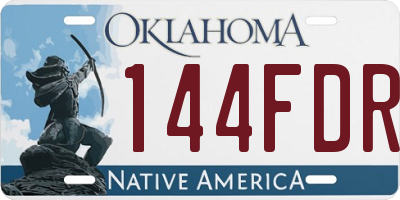 OK license plate 144FDR