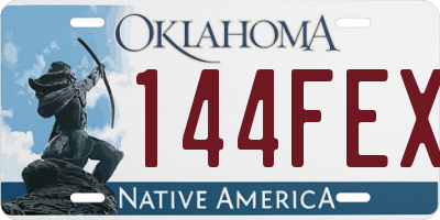 OK license plate 144FEX