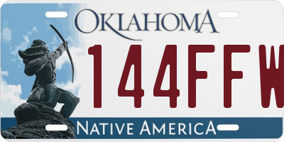 OK license plate 144FFW