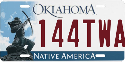 OK license plate 144TWA