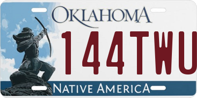 OK license plate 144TWU