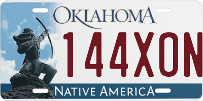 OK license plate 144XON