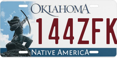 OK license plate 144ZFK