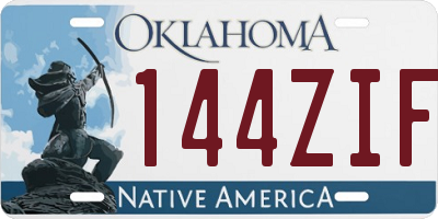 OK license plate 144ZIF