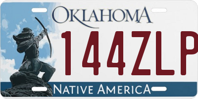 OK license plate 144ZLP