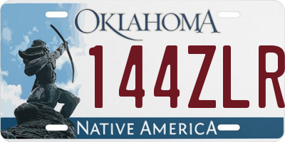 OK license plate 144ZLR