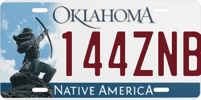 OK license plate 144ZNB