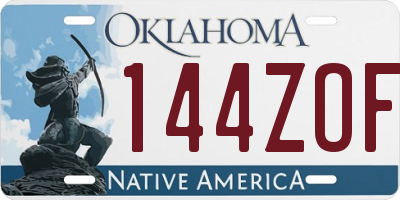 OK license plate 144ZOF