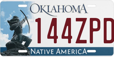 OK license plate 144ZPD