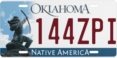 OK license plate 144ZPI