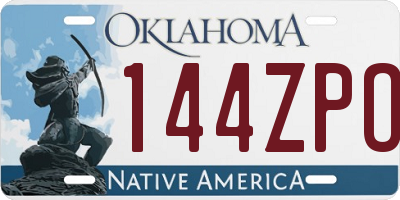 OK license plate 144ZPO