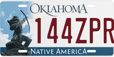OK license plate 144ZPR