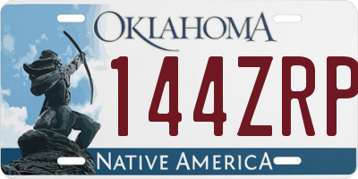 OK license plate 144ZRP