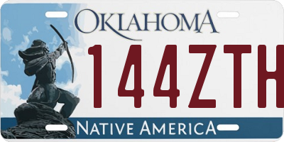 OK license plate 144ZTH