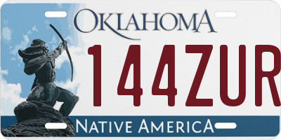 OK license plate 144ZUR