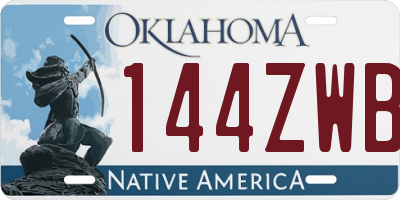 OK license plate 144ZWB