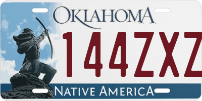 OK license plate 144ZXZ