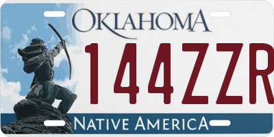 OK license plate 144ZZR