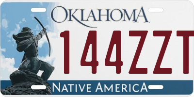 OK license plate 144ZZT