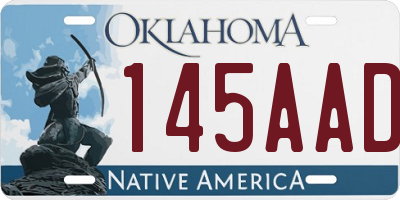 OK license plate 145AAD