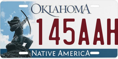 OK license plate 145AAH