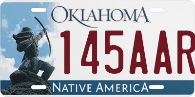 OK license plate 145AAR