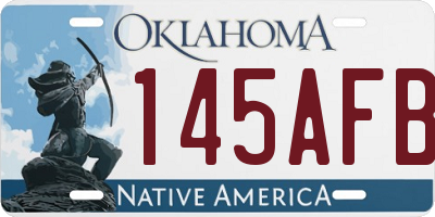 OK license plate 145AFB